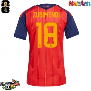 Espanja Martin Zubimendi #18 Kotipaita Naisten MM-kisat 2026 Lyhythihainen
